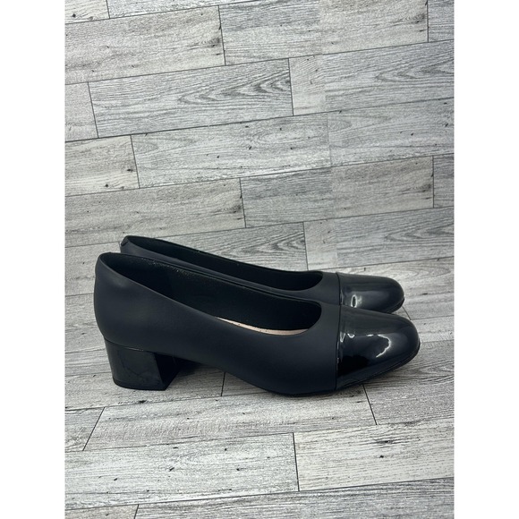 Clarks Collection Shoes Womens Size‎ 8.5 Block Heel Patent Toe Comfort 26153413 - Picture 7 of 11